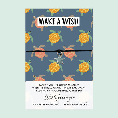WishStrings ‘Make a Wish’ Wish Bracelet | Turtle Pattern Design | Thoughtful Gift for Positivity & Dreamers