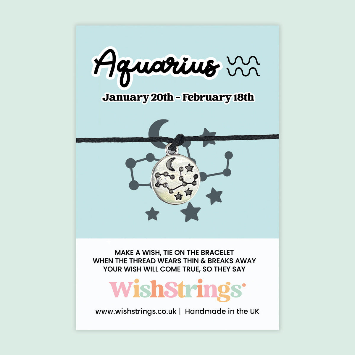 WishStrings ‘Aquarius’ Star Sign Wish Bracelet