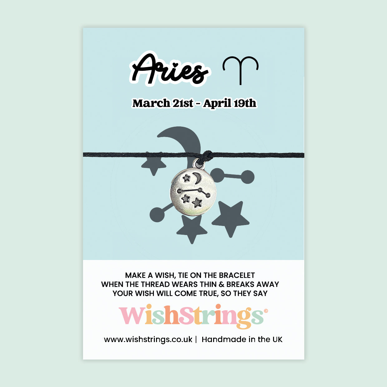 WishStrings ‘Aries’ Star Sign Wish Bracelet | Thoughtful Horoscope Gift | Meaningful Zodiac Keepsake
