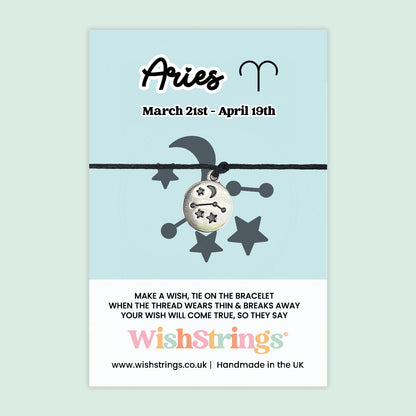 WishStrings ‘Aries’ Star Sign Wish Bracelet | Thoughtful Horoscope Gift | Meaningful Zodiac Keepsake