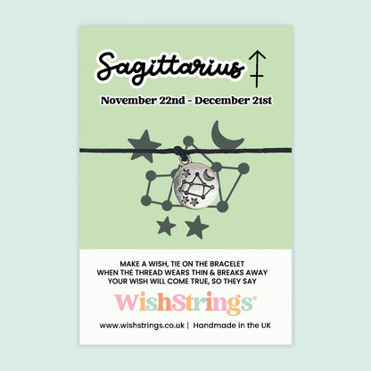 WishStrings ‘Sagittarius’ Star Sign Wish Bracelet | Thoughtful Birthday Gift | Meaningful Zodiac Keepsake for Sagittarius Birthdays
