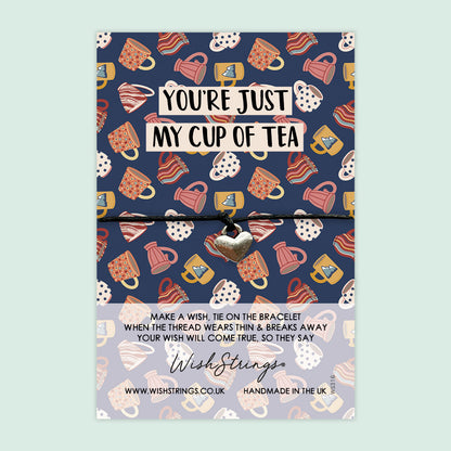 WishStrings ‘You’re Just My Cup of Tea’ Wish Bracelet | Thoughtful Gift for Friendship | Meaningful Keepsake for Best Friends
