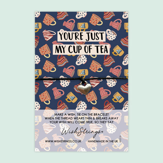 WishStrings ‘You’re Just My Cup of Tea’ Wish Bracelet | Thoughtful Gift for Friendship | Meaningful Keepsake for Best Friends