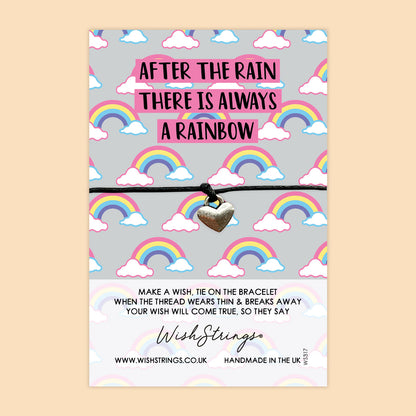 WishStrings ‘After the Rain, There Is a Rainbow’ Wish Bracelet | Thoughtful Gift for Support & Comfort | Meaningful Keepsake of Hope