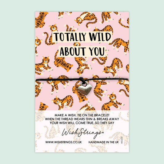 WishStrings ‘Totally Wild About You’ Wish Bracelet | Cute Tiger Design | Thoughtful Gift for Couples & Animal Lovers
