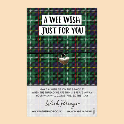 WishStrings ‘A Wee Wish’ Wish Bracelet | Scottish-Themed Gift | Thoughtful Keepsake for Sending Love & Wishes
