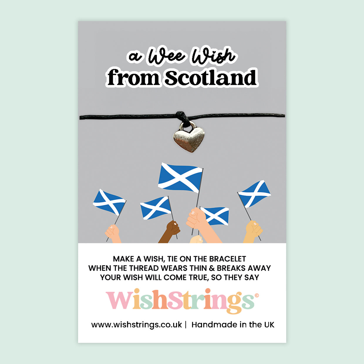 WishStrings ‘Make a Wish, Wee Wish from Scotland’ Wish Bracelet