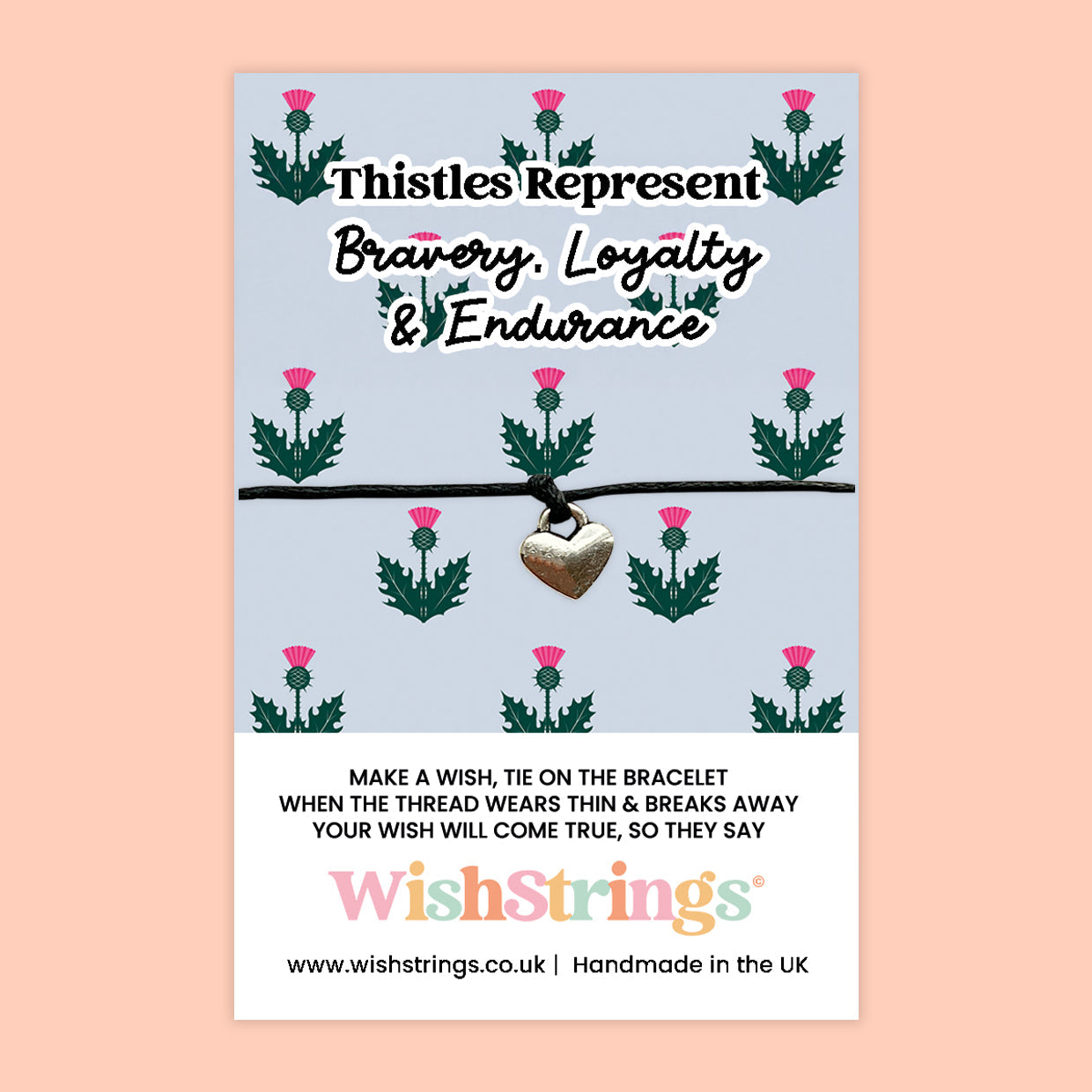 WishStrings ‘Thistles Represent Bravery, Loyalty, and Endurance’ Wish Bracelet