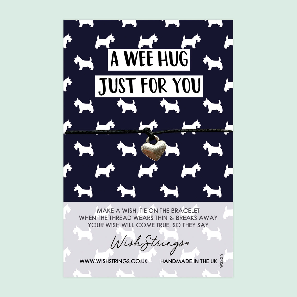 WishStrings ‘A Wee Hug’ Wish Bracelet | Scottish-Themed Gift | Thoughtful Keepsake for Sending Love & Support