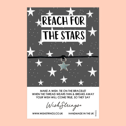 WishStrings ‘Reach for the Stars’ Wish Bracelet | Gift for Luck & Success | Meaningful Keepsake for Exams & Achievements