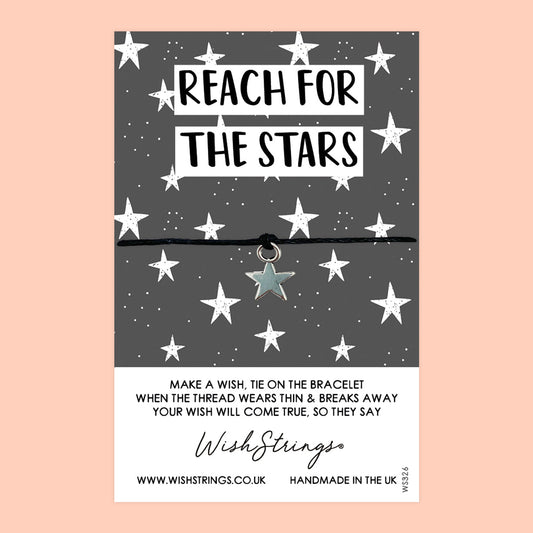 WishStrings ‘Reach for the Stars’ Wish Bracelet | Gift for Luck & Success | Meaningful Keepsake for Exams & Achievements