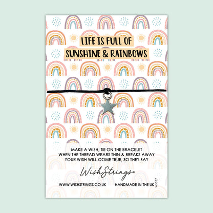 WishStrings ‘Sunshine and Rainbows’ Wish Bracelet | Thoughtful Gift for Strength | Meaningful Keepsake for Support & Positivity