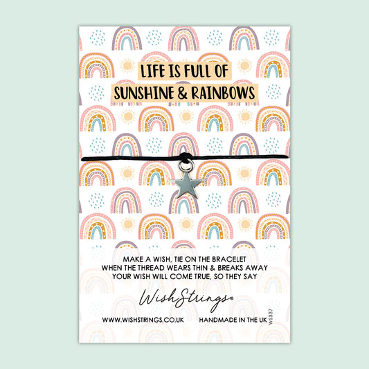 WishStrings ‘Sunshine and Rainbows’ Wish Bracelet | Thoughtful Gift for Strength | Meaningful Keepsake for Support & Positivity