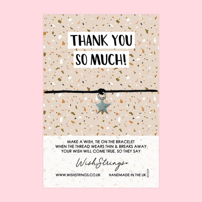 WishStrings ‘Thank You So Much’ Wish Bracelet | Thoughtful Gift to Say Thanks | Terrazzo Pattern Design for Gratitude & Appreciation