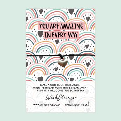 WishStrings ‘You Are Amazing in Every Way’ Wish Bracelet | Thoughtful Thank You Gift | Meaningful Positivity & Appreciation Keepsake