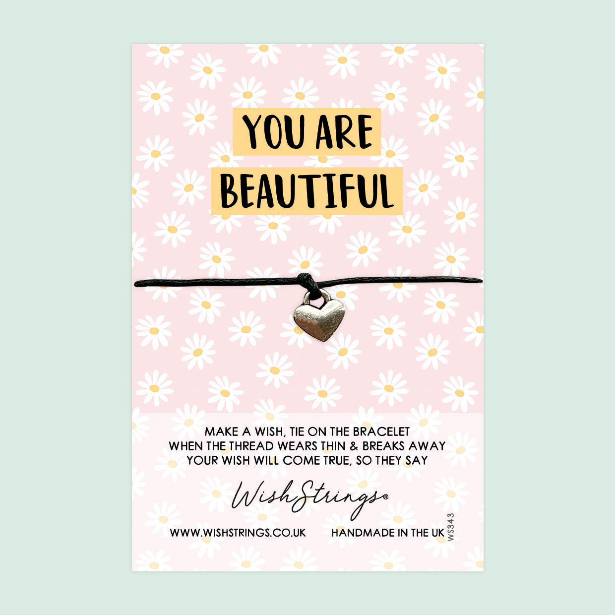 WishStrings ‘You Are Beautiful’ Wish Bracelet | Thoughtful Gift for Loved One | Meaningful Keepsake for Appreciation & Affection