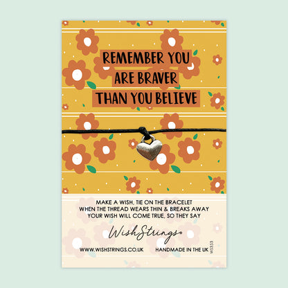 WishStrings ‘Braver Than You Believe’ Wish Bracelet | Motivational Gift | Meaningful Positivity & Encouragement Bracelet