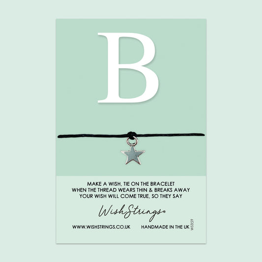 WishStrings ‘Alphabet, Letter B’ Wish Bracelet | Thoughtful Personalized Gift | Meaningful Keepsake for Initials & Special Connections