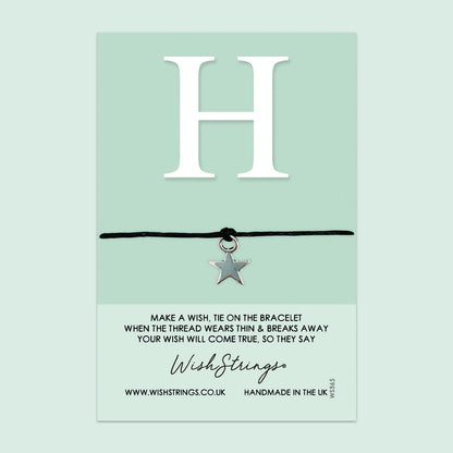 WishStrings ‘Alphabet, Letter H’ Wish Bracelet | Thoughtful Personalized Gift | Meaningful Keepsake for Initials & Special Connections