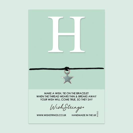 WishStrings ‘Alphabet, Letter H’ Wish Bracelet | Thoughtful Personalized Gift | Meaningful Keepsake for Initials & Special Connections