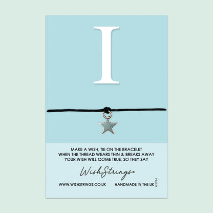 WishStrings ‘Alphabet, Letter I’ Wish Bracelet | Thoughtful Personalized Gift | Meaningful Keepsake for Initials & Special Connections