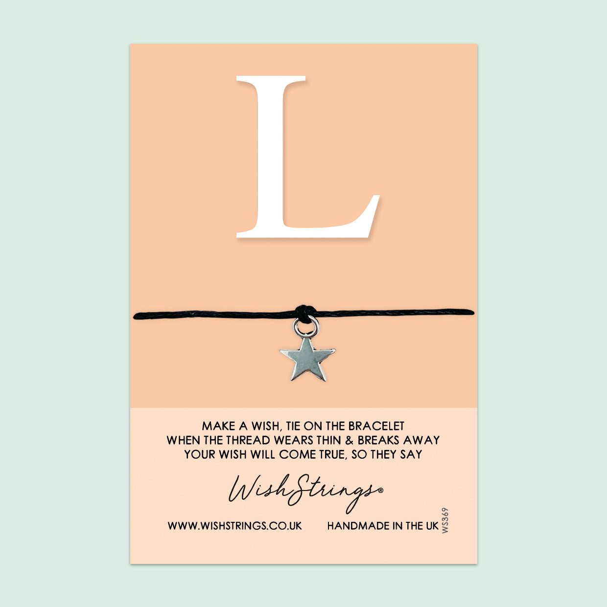 WishStrings ‘Alphabet, Letter L’ Wish Bracelet | Thoughtful Personalized Gift | Meaningful Keepsake for Initials & Special Connections