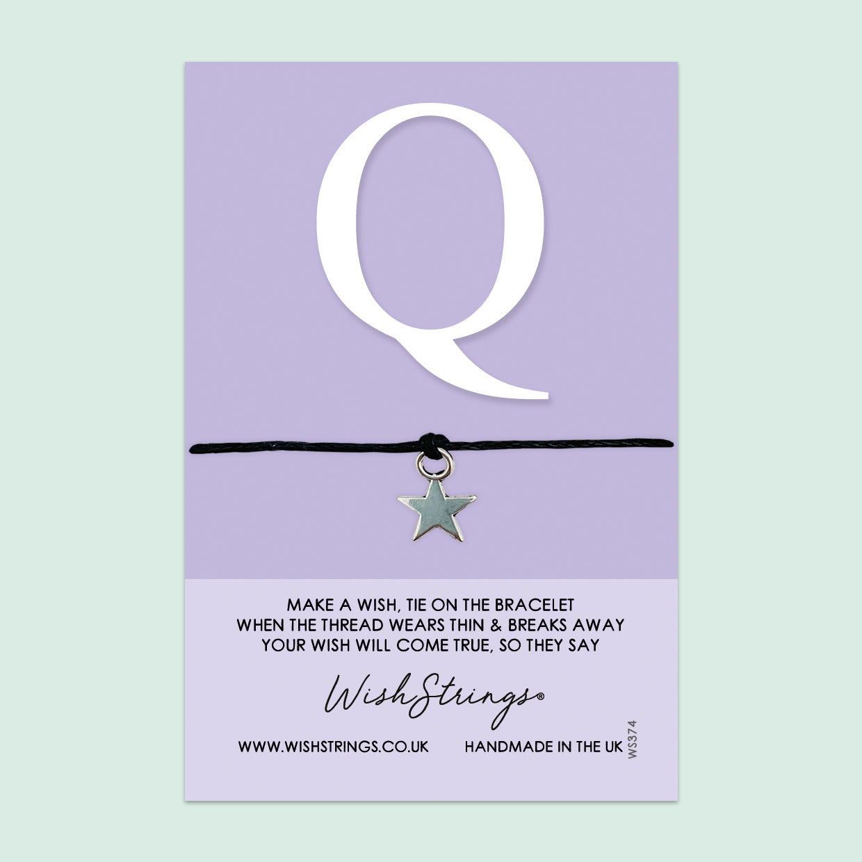 WishStrings ‘Alphabet, Letter Q’ Wish Bracelet | Thoughtful Personalized Gift | Meaningful Keepsake for Initials & Special Connections