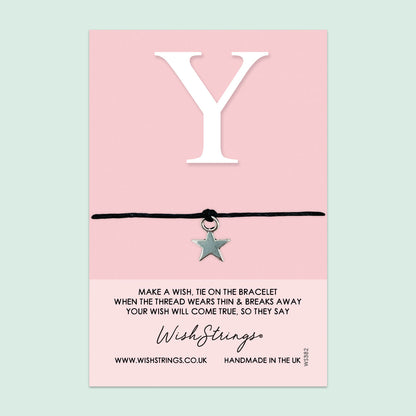WishStrings ‘Alphabet, Letter Y’ Wish Bracelet | Thoughtful Personalized Gift | Meaningful Keepsake for Initials & Special Connections