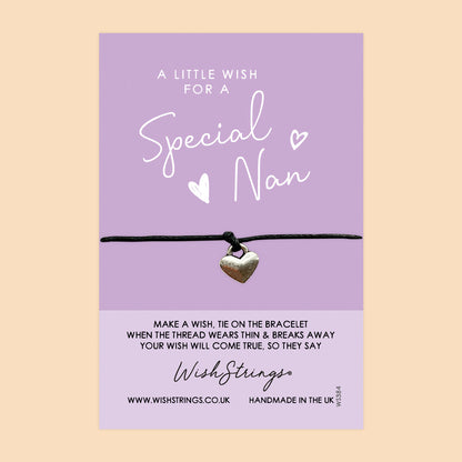 WishStrings ‘Special Nan’ Wish Bracelet | Thoughtful Gift from Grandchildren | Meaningful Keepsake to Show Love & Appreciation for Nan
