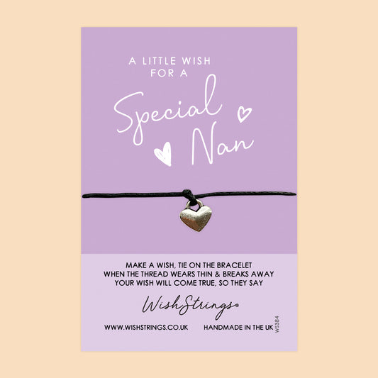 WishStrings ‘Special Nan’ Wish Bracelet | Thoughtful Gift from Grandchildren | Meaningful Keepsake to Show Love & Appreciation for Nan