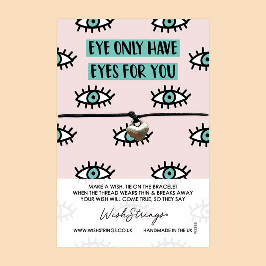WishStrings ‘Only Have Eyes for You’ Wish Bracelet | Cute Love Gift for Couples | Meaningful Keepsake for Romance & Affection