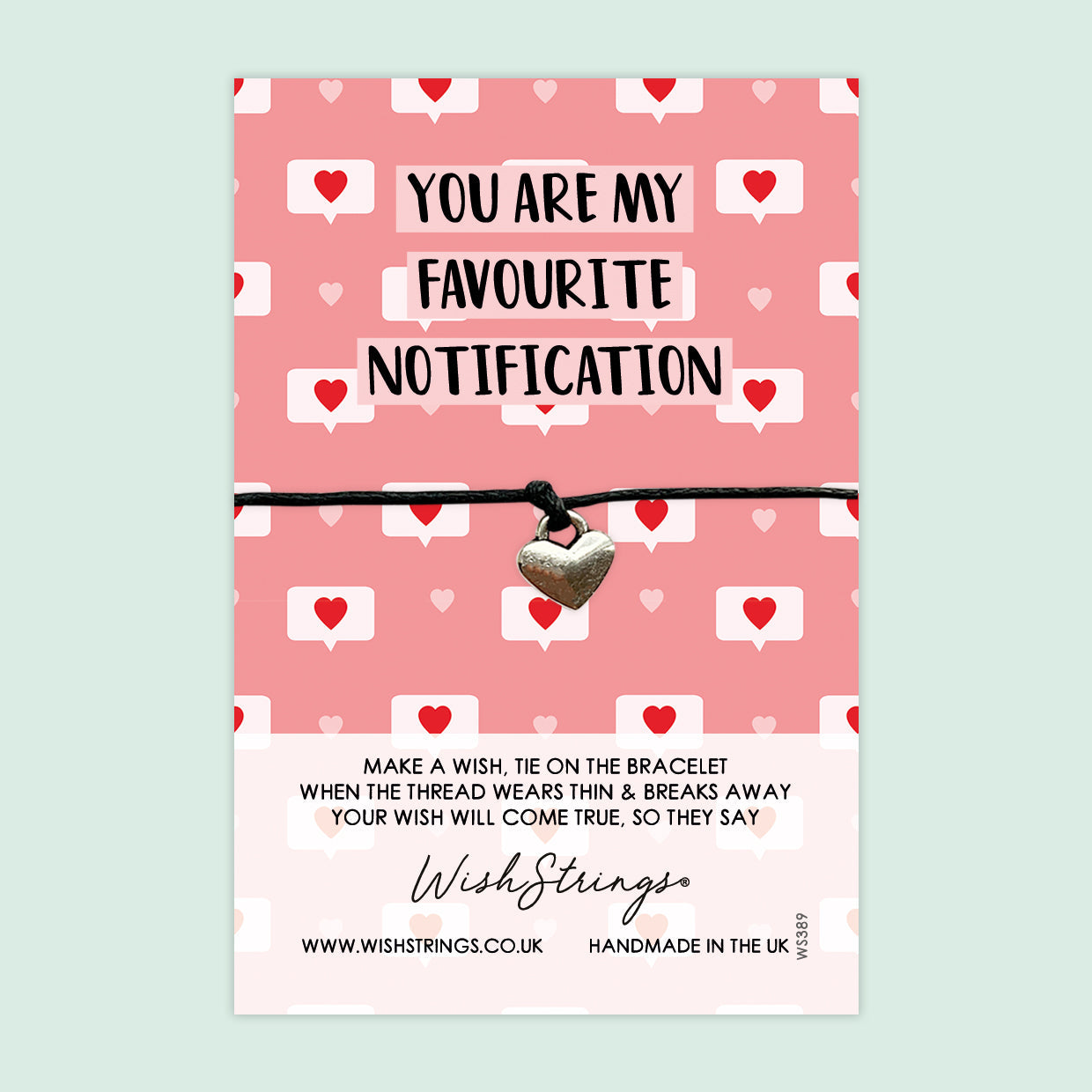 WishStrings ‘My Favourite Notification’ Wish Bracelet | Cute Love Gift for Couples | Meaningful Keepsake for Romance & Affection