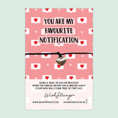 WishStrings ‘My Favourite Notification’ Wish Bracelet | Cute Love Gift for Couples | Meaningful Keepsake for Romance & Affection