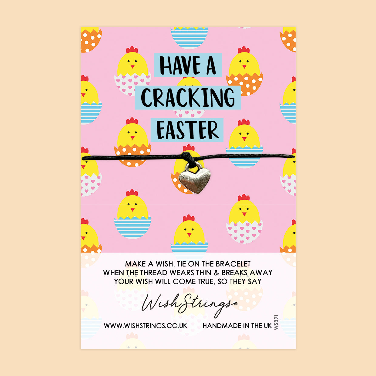 WishStrings ‘Cracking Easter’ Wish Bracelet | Fun Easter Gift | Meaningful Keepsake for Easter Celebrations & Good Wishes