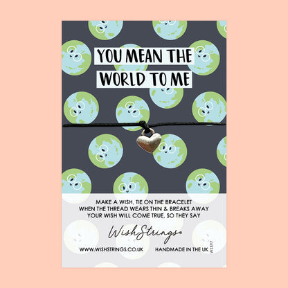 WishStrings ‘You Mean the World to Me’ Wish Bracelet | Thoughtful Gift for Couples | Meaningful Keepsake for Love & Appreciation