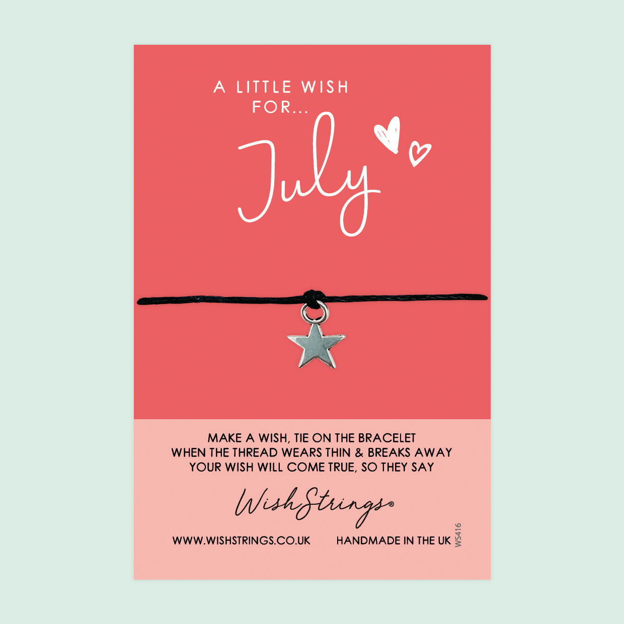 WishStrings ‘July’ Birth Month Wish Bracelet | Thoughtful Birthday Gift | Meaningful Keepsake for July Birthdays