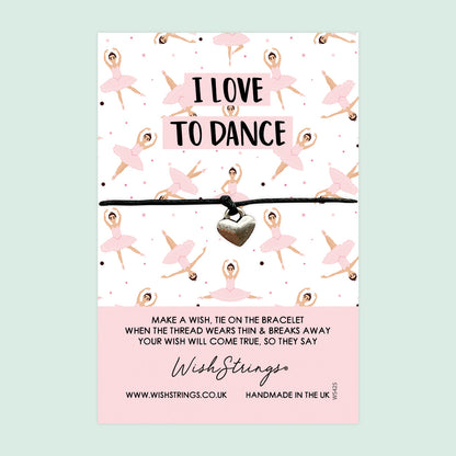 WishStrings ‘I Love to Dance’ Wish Bracelet | Perfect Gift for Dance Exams & Dance Lovers | Meaningful Keepsake for Passion & Dedication