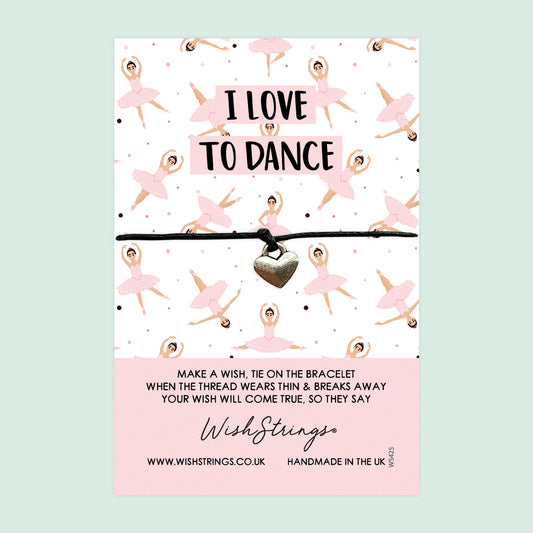 WishStrings ‘I Love to Dance’ Wish Bracelet | Perfect Gift for Dance Exams & Dance Lovers | Meaningful Keepsake for Passion & Dedication