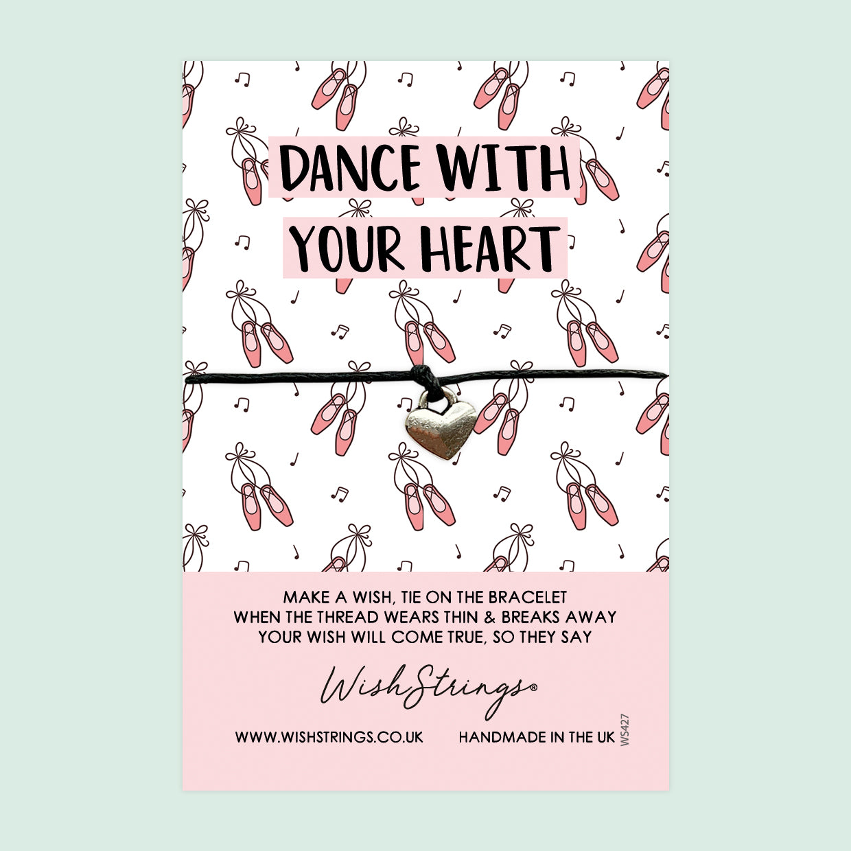 WishStrings ‘Dance With Your Heart’ Wish Bracelet | Perfect Gift for Dancers & Ballet Lovers | Meaningful Keepsake for Dance Exams