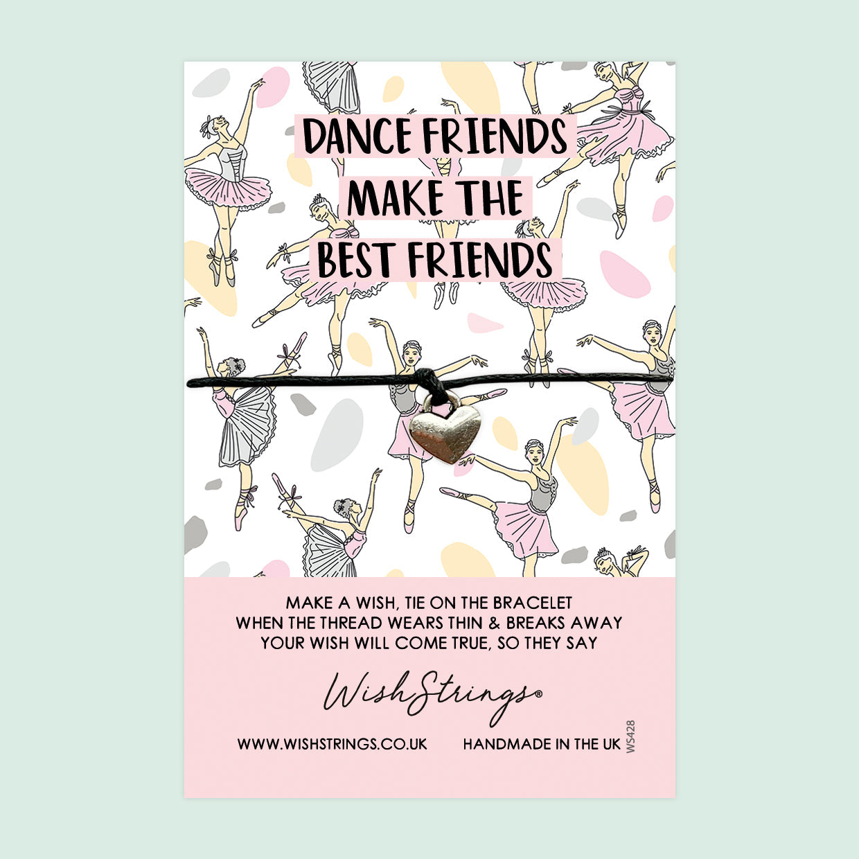 WishStrings ‘Dance Friends Make the Best Friends’ Wish Bracelet | Perfect Gift for Dancers & Ballet Lovers | Meaningful Keepsake for Dance Friends