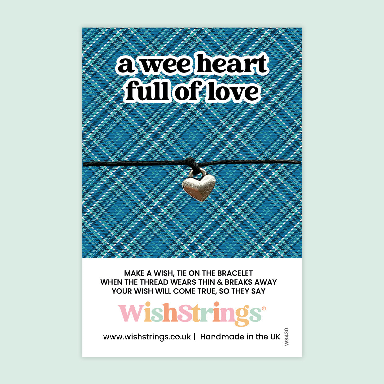 WishStrings ‘Wee Heart Full of Love’ Wish Bracelet | Scottish Design | Thoughtful Gift for Love & Appreciation