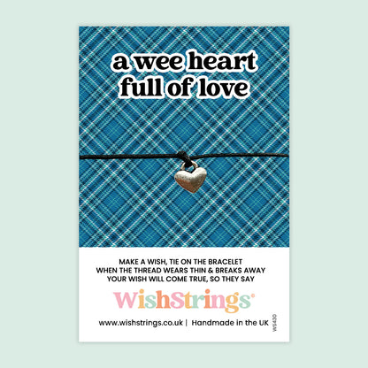 WishStrings ‘Wee Heart Full of Love’ Wish Bracelet | Scottish Design | Thoughtful Gift for Love & Appreciation