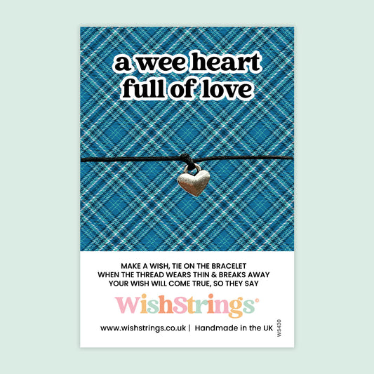 WishStrings ‘Wee Heart Full of Love’ Wish Bracelet | Scottish Design | Thoughtful Gift for Love & Appreciation