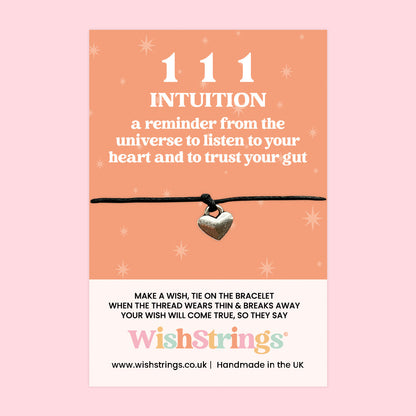 WishStrings ‘111’ Angel Number Wish Bracelet | Trust Your Gut & Listen to Your Heart | Meaningful Manifestation Gift