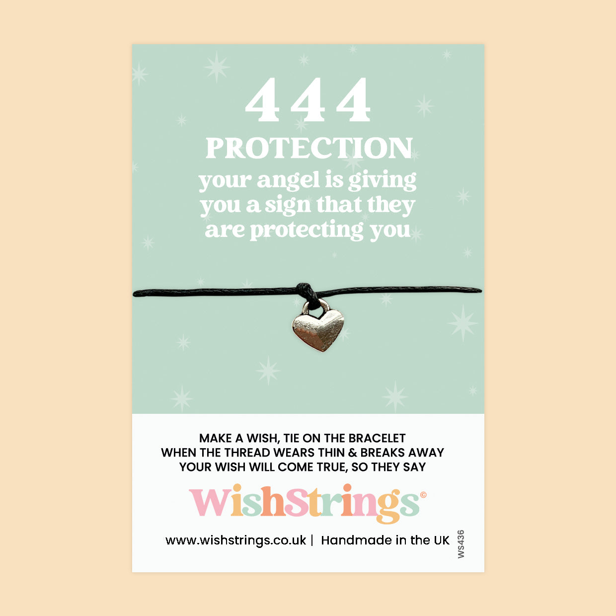 WishStrings ‘444’ Angel Number Wish Bracelet | Symbol of Protection & Guidance | Meaningful Gift for Angel Watching Over You