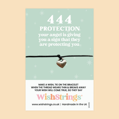 WishStrings ‘444’ Angel Number Wish Bracelet | Symbol of Protection & Guidance | Meaningful Gift for Angel Watching Over You