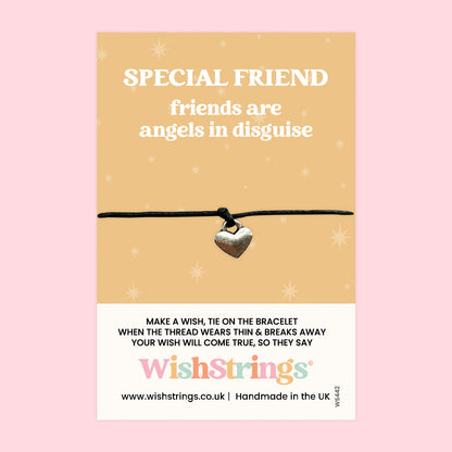 WishStrings ‘Special Friend - Friends Are Angels in Disguise’ Wish Bracelet | Thoughtful Gift for a Cherished Friend | Meaningful Keepsake