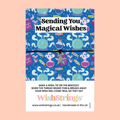 WishStrings ‘Sending You Magical Wishes’ Wish Bracelet | Magic Design | Thoughtful Gift for Positivity & Enchantment
