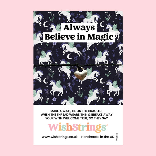 WishStrings ‘Always Believe in Magic’ Wish Bracelet | Unicorn Design | Meaningful Gift for Positivity & Dreamers