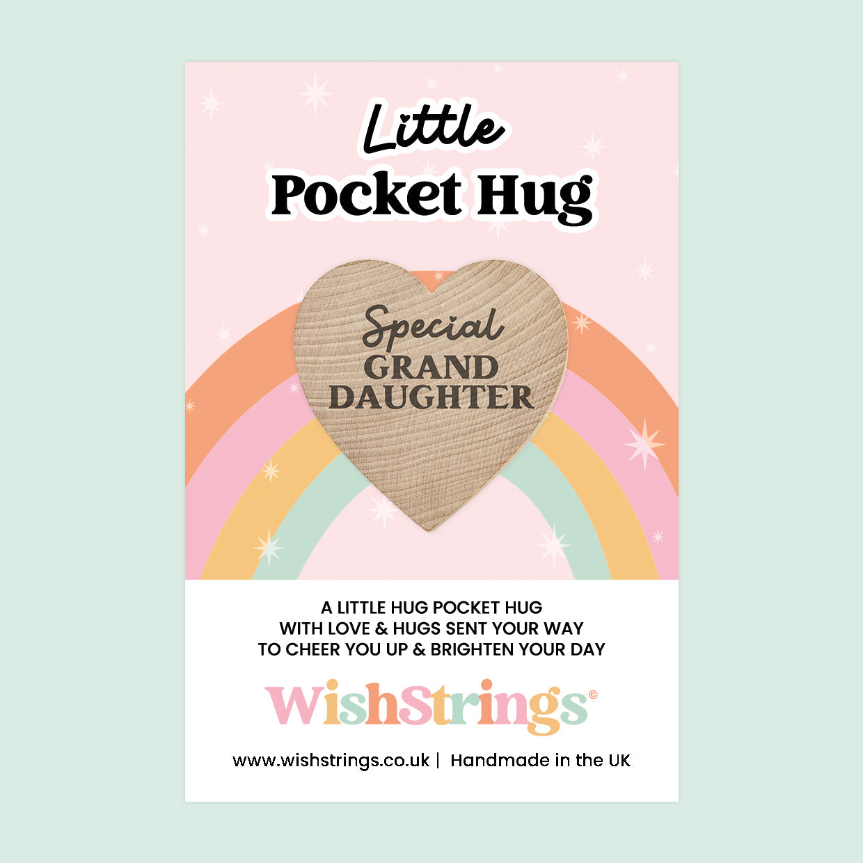 WishStrings Pocket Hug – Special Granddaughter Gift | Thinking of You Token | Letterbox Keepsake for Birthday, Love & Support | Handmade in the UK